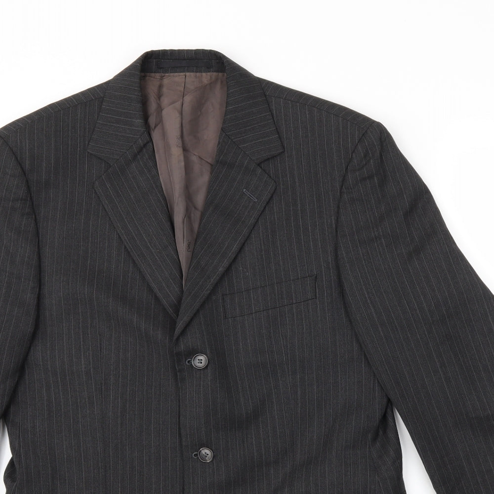 Yves Saint Laurent Mens Black Striped  Jacket Blazer Size XL