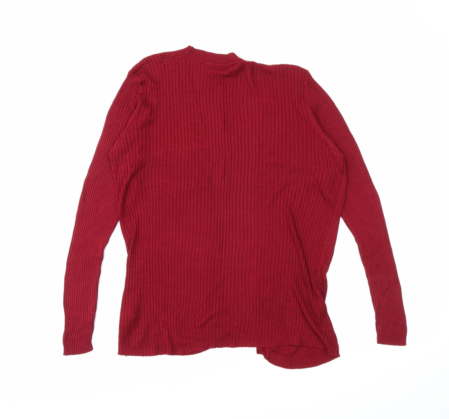 M&S Womens Red   Cardigan Jumper Size 16