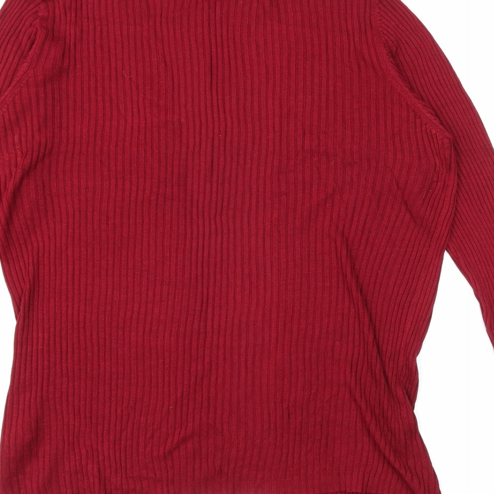 M&S Womens Red   Cardigan Jumper Size 16