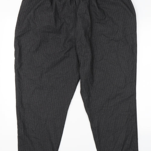 F&F Womens Grey Striped  Trousers  Size 22 L25 in