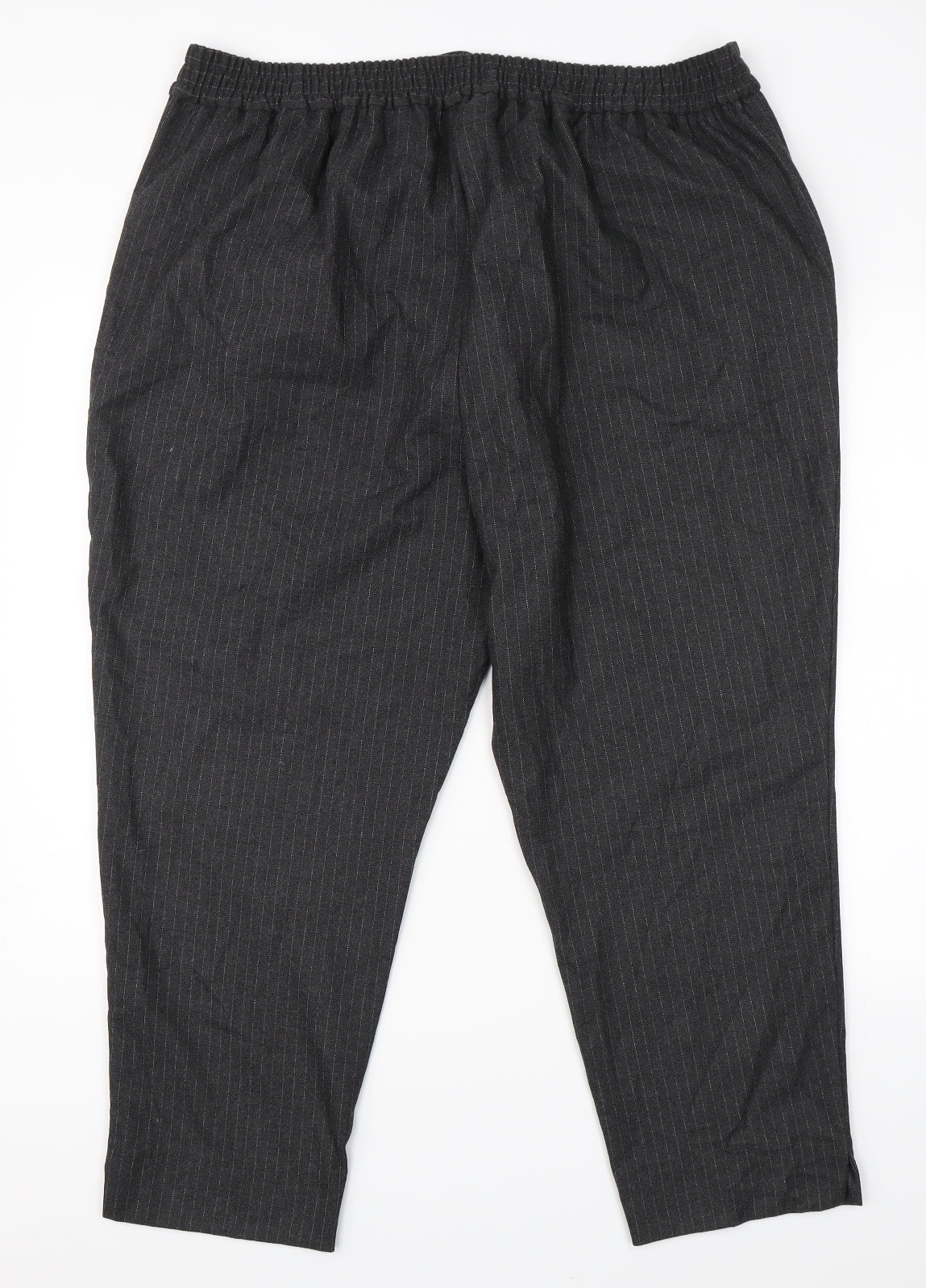 F&F Womens Grey Striped  Trousers  Size 22 L25 in