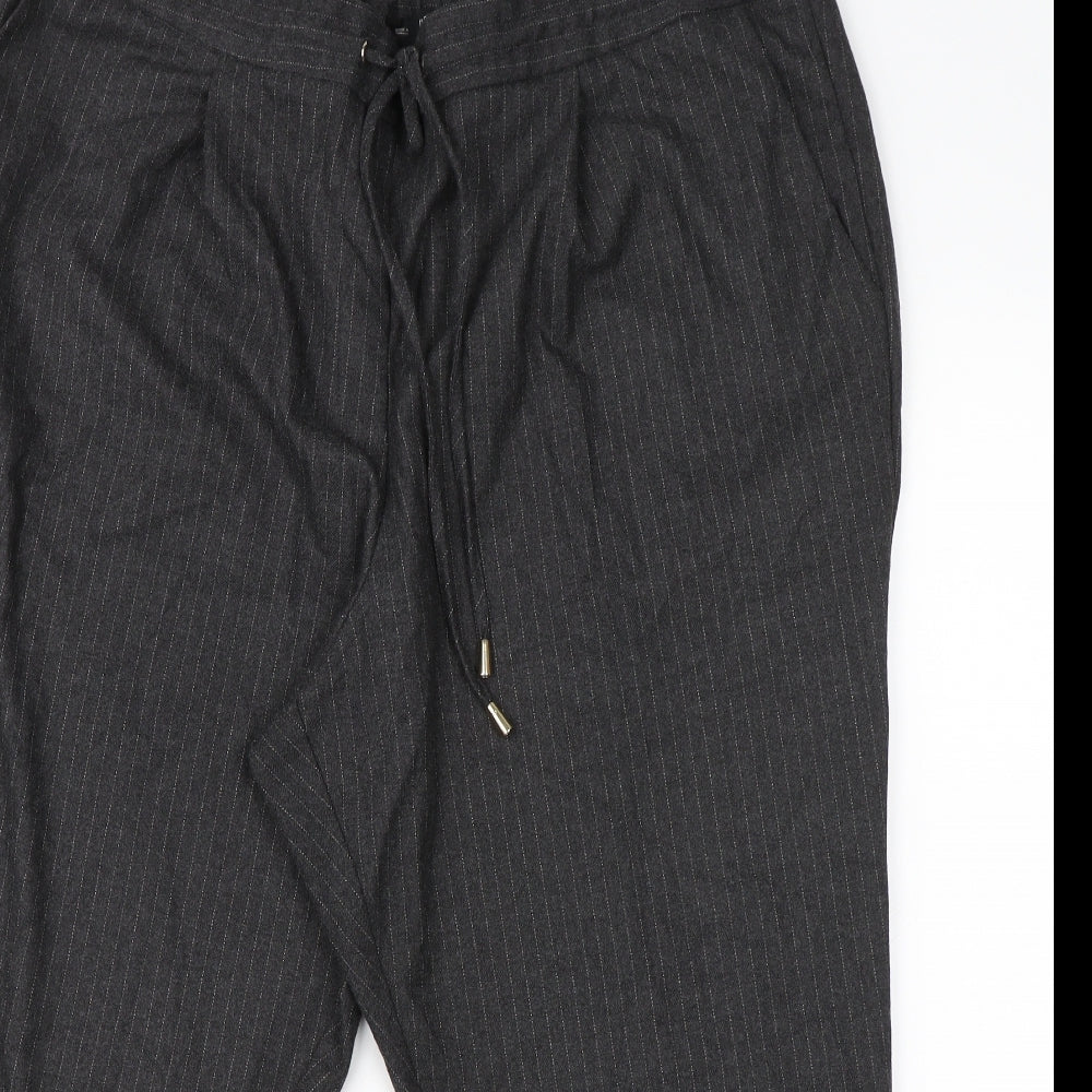 F&F Womens Grey Striped  Trousers  Size 22 L25 in