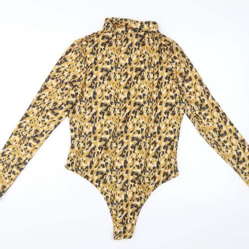 Primark Womens Yellow Animal Print  Bodysuit One-Piece Size M
