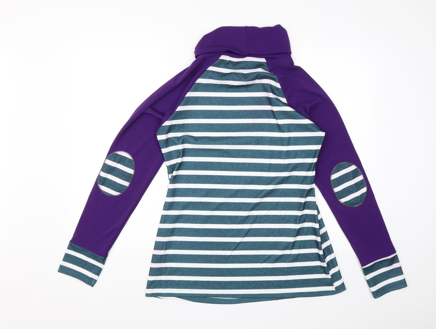 Preworn Womens Purple Striped  Basic T-Shirt Size M  - Swim