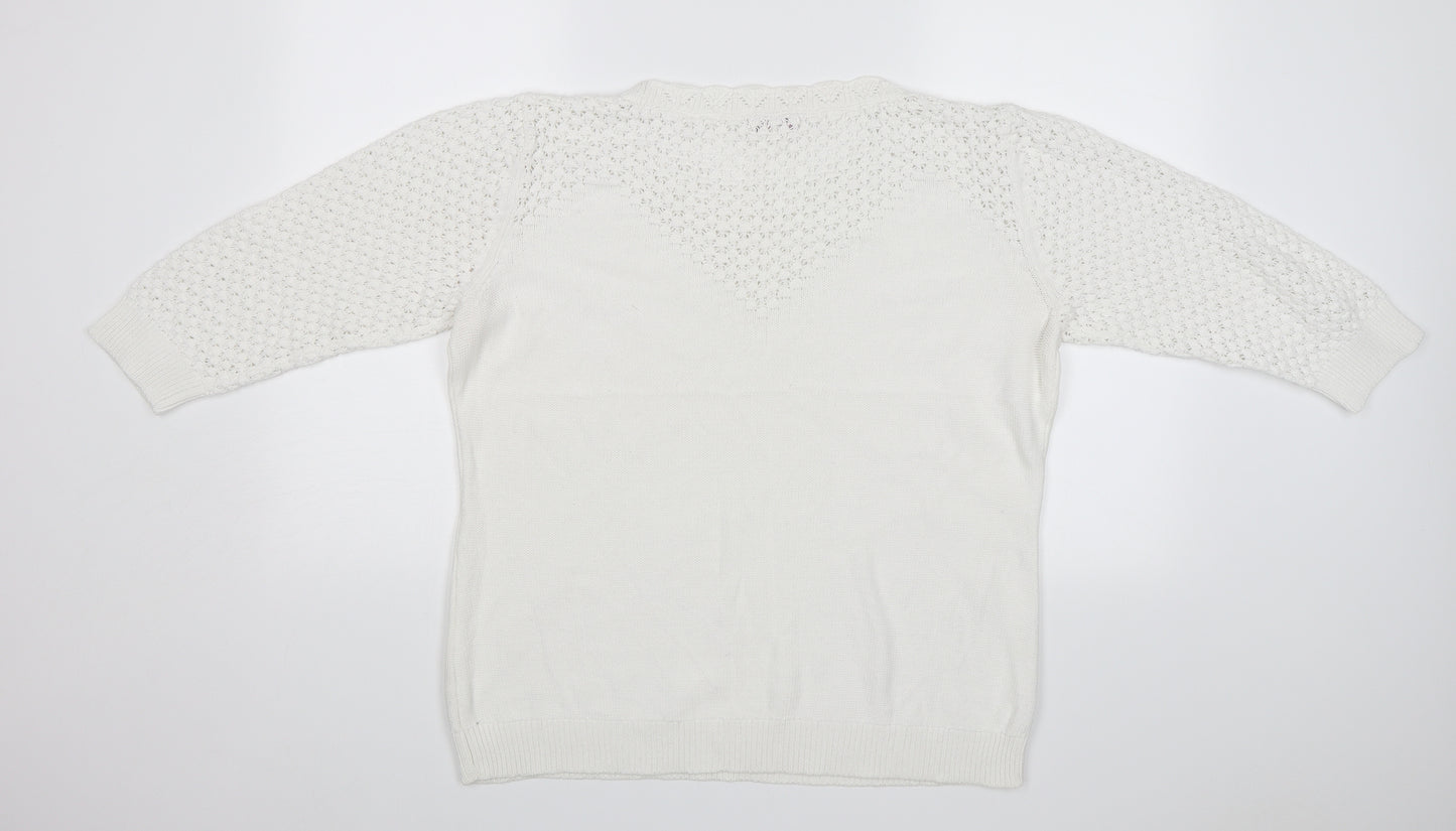 Lakeland Womens White   Pullover Jumper Size 18