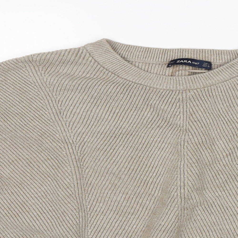 Zara Womens Beige   Pullover Jumper Size L