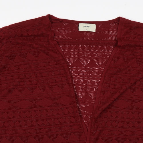 Papaya Womens Red   Cardigan Jumper Size XL