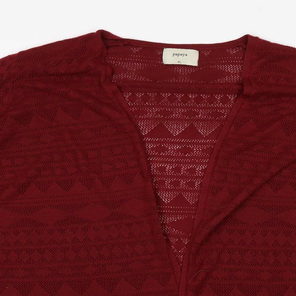 Papaya Womens Red   Cardigan Jumper Size XL