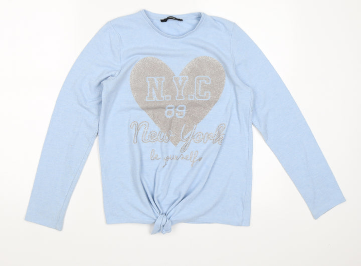 George Girls Blue Solid Top Pyjama Top Size 13-14 Years - New York