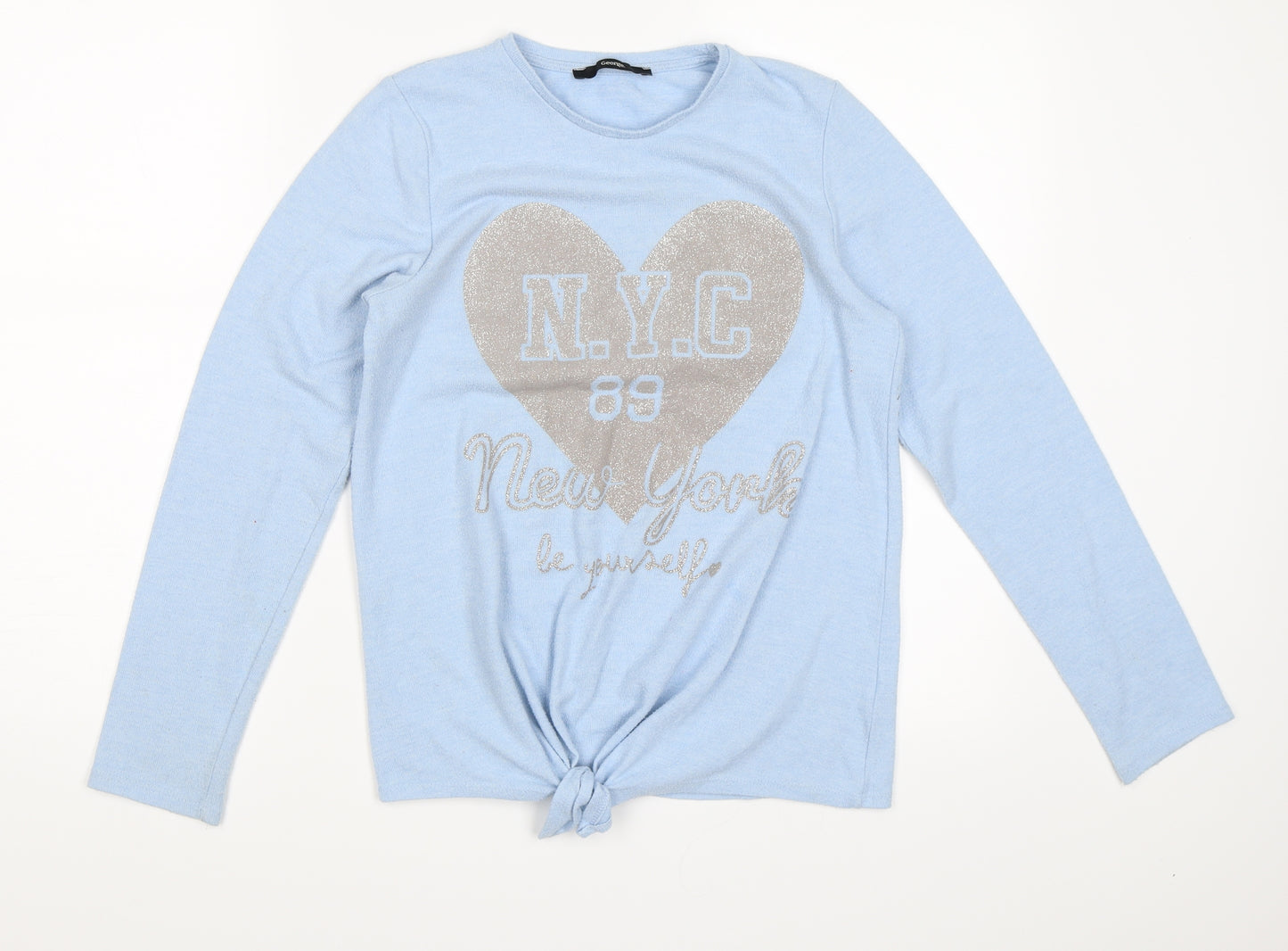 George Girls Blue Solid  Top Pyjama Top Size 13-14 Years  - New York