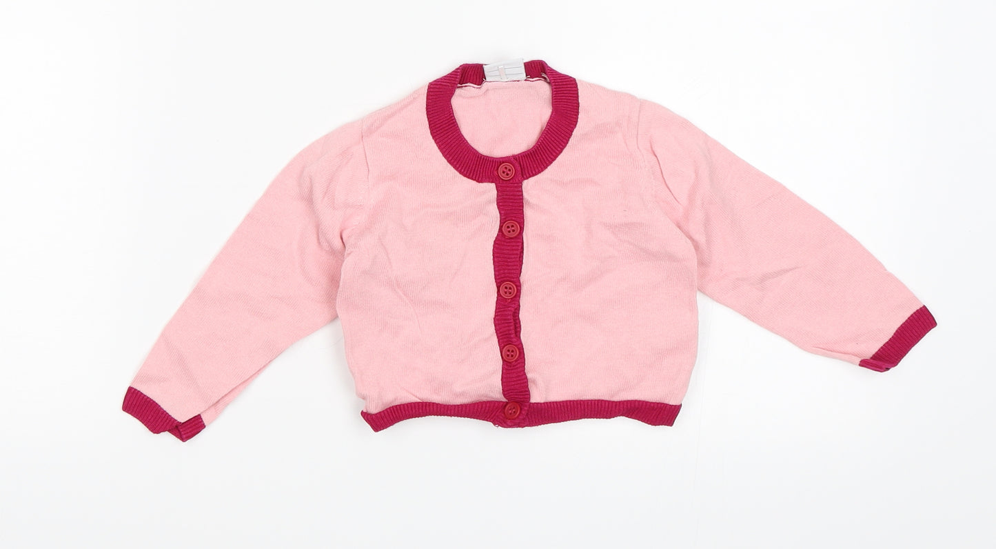 Polarn O. Pyret Baby Pink   Cardigan Jumper Size 12-18 Months