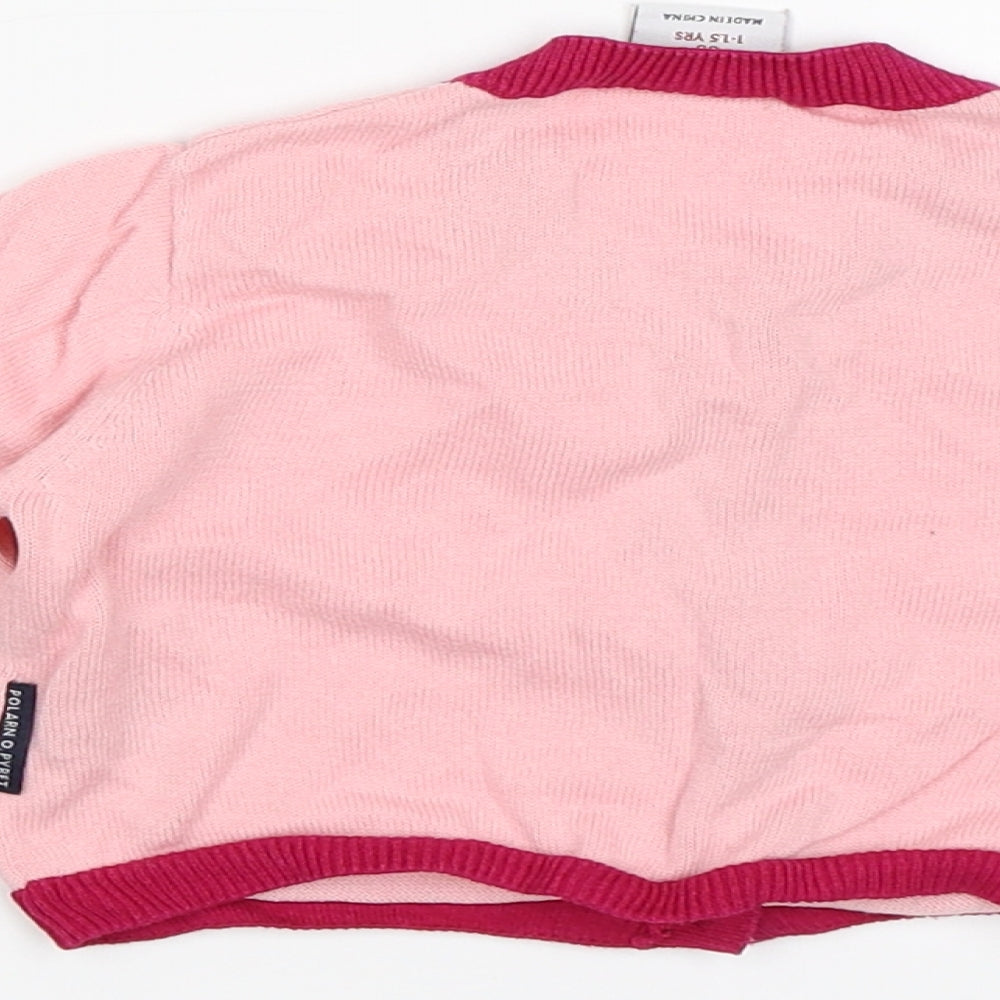 Polarn O. Pyret Baby Pink   Cardigan Jumper Size 12-18 Months