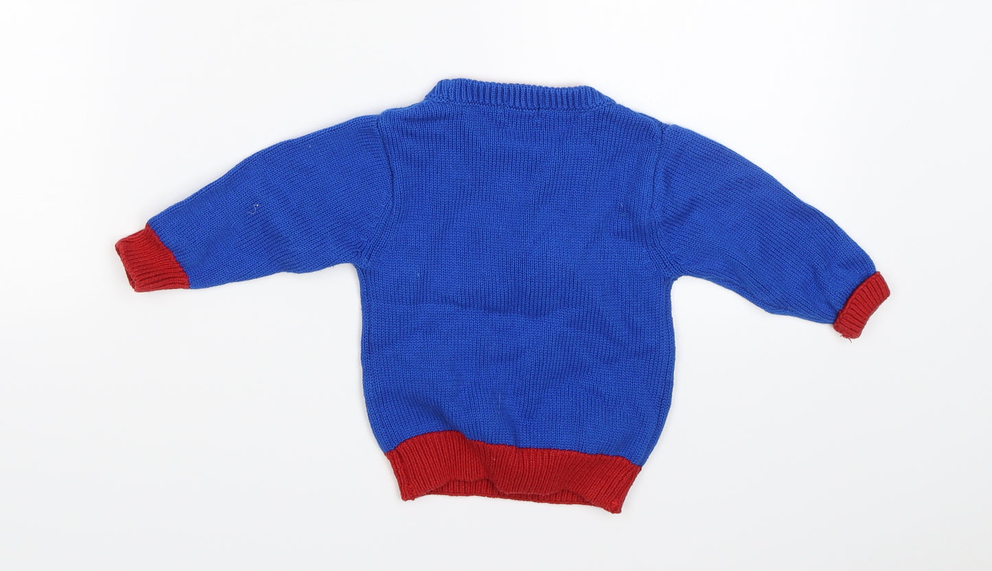 NEXT Baby Blue   Pullover Jumper Size 6-9 Months  - Snowman