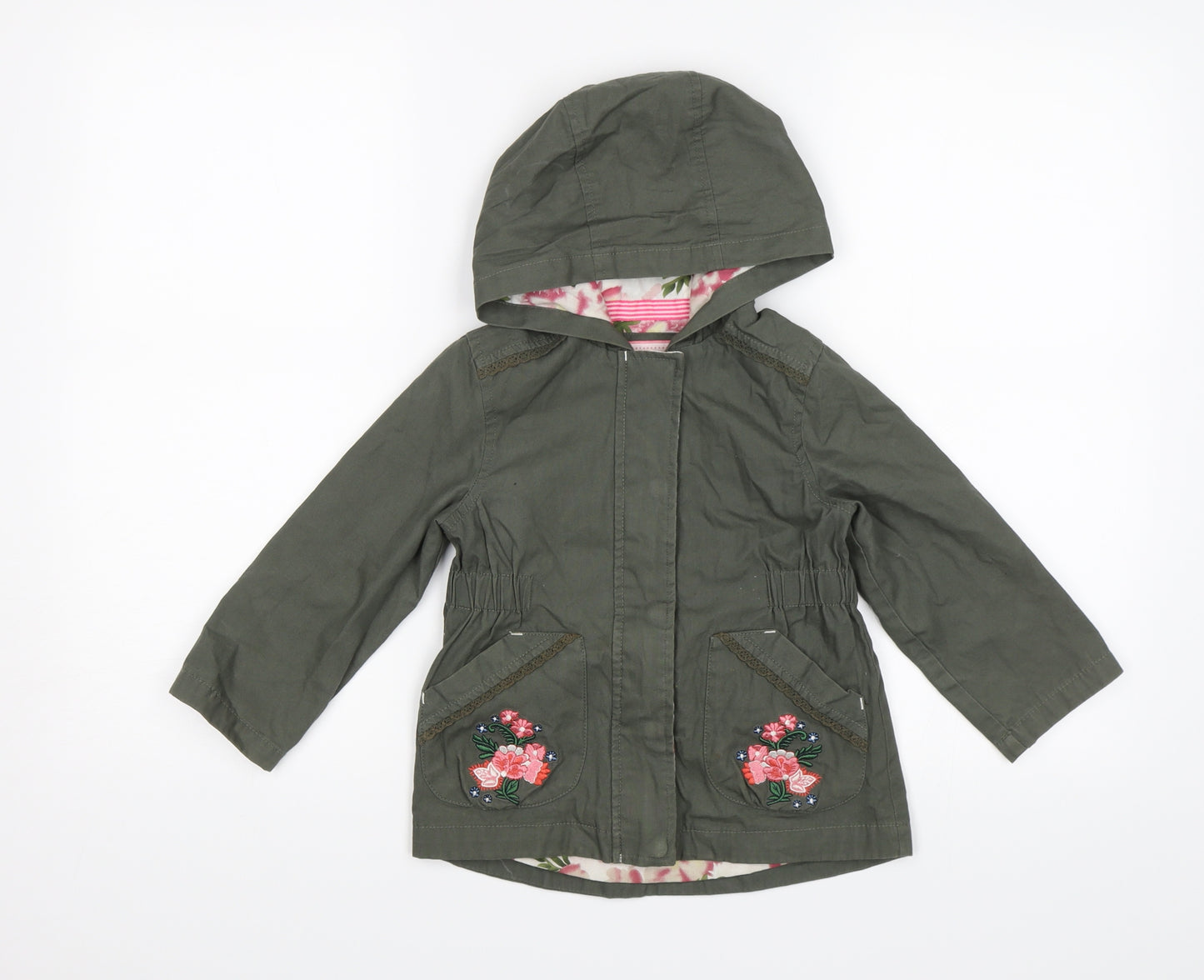 Nutmeg Girls Green Floral  Jacket  Size 4-5 Years