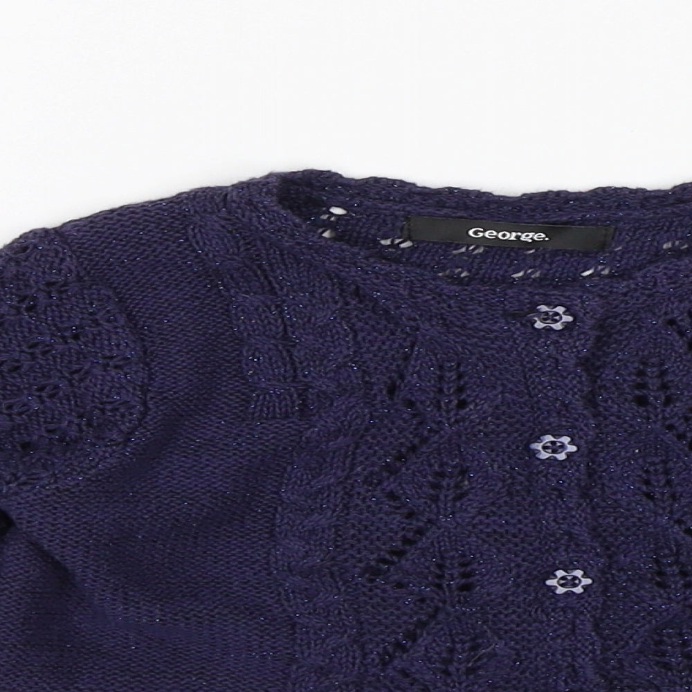 George Girls Purple   Cardigan Jumper Size 2-3 Years