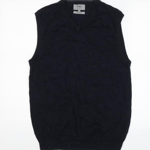 M&S Mens Blue   Vest Jumper Size S