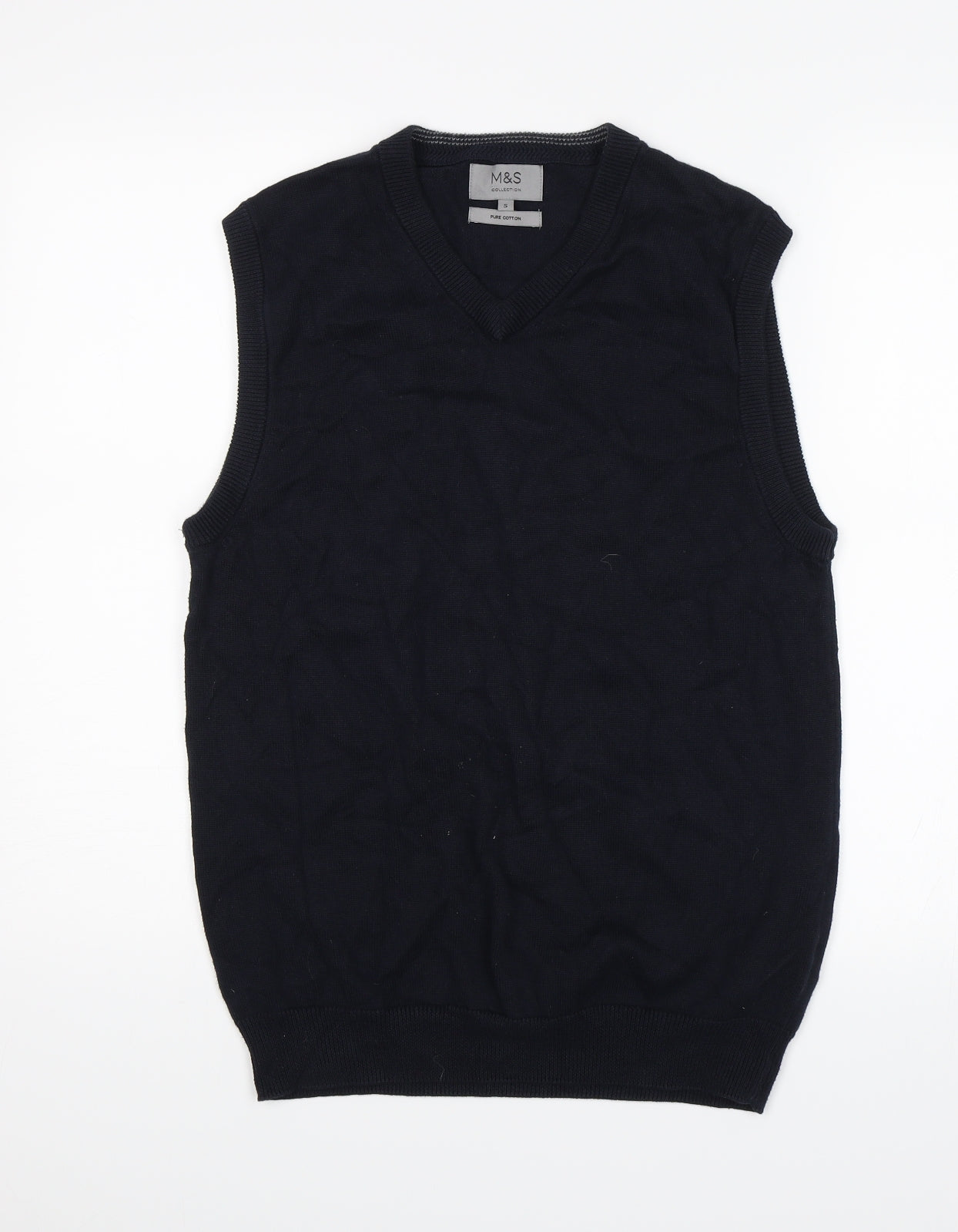 M&S Mens Blue   Vest Jumper Size S