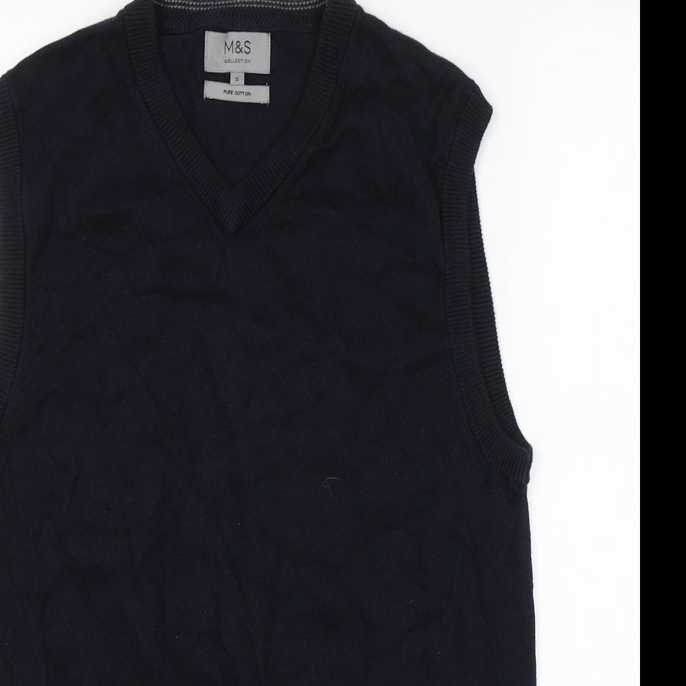 M&S Mens Blue   Vest Jumper Size S