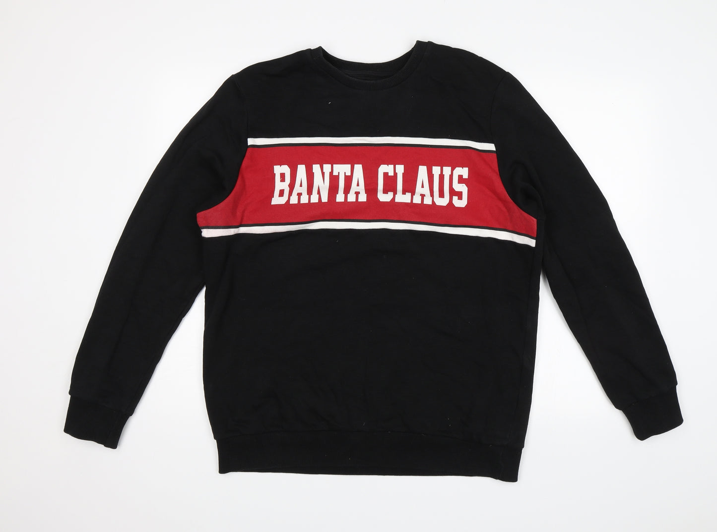 F&F Mens Black   Pullover Jumper Size L  - Banta Clause