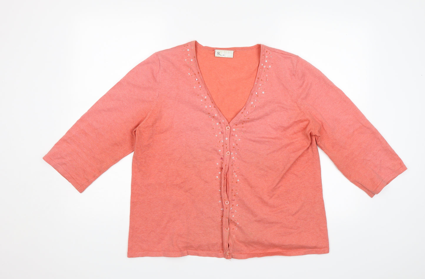 BHS Womens Orange   Cardigan Jumper Size 18