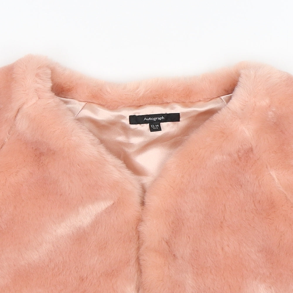 Autograph Girls Pink   Shrug Jumper Size 13-14 Years