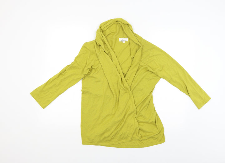 Linea Womens Yellow   Basic Blouse Size L
