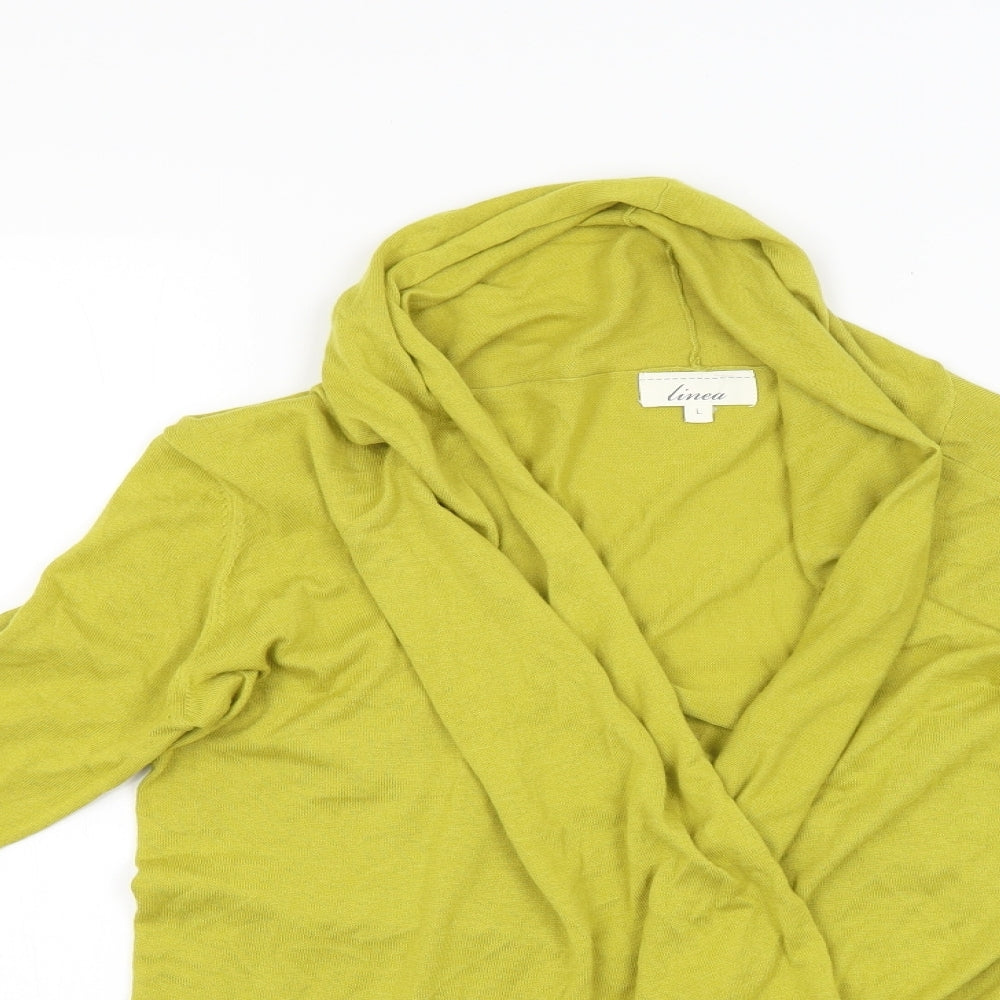 Linea Womens Yellow   Basic Blouse Size L