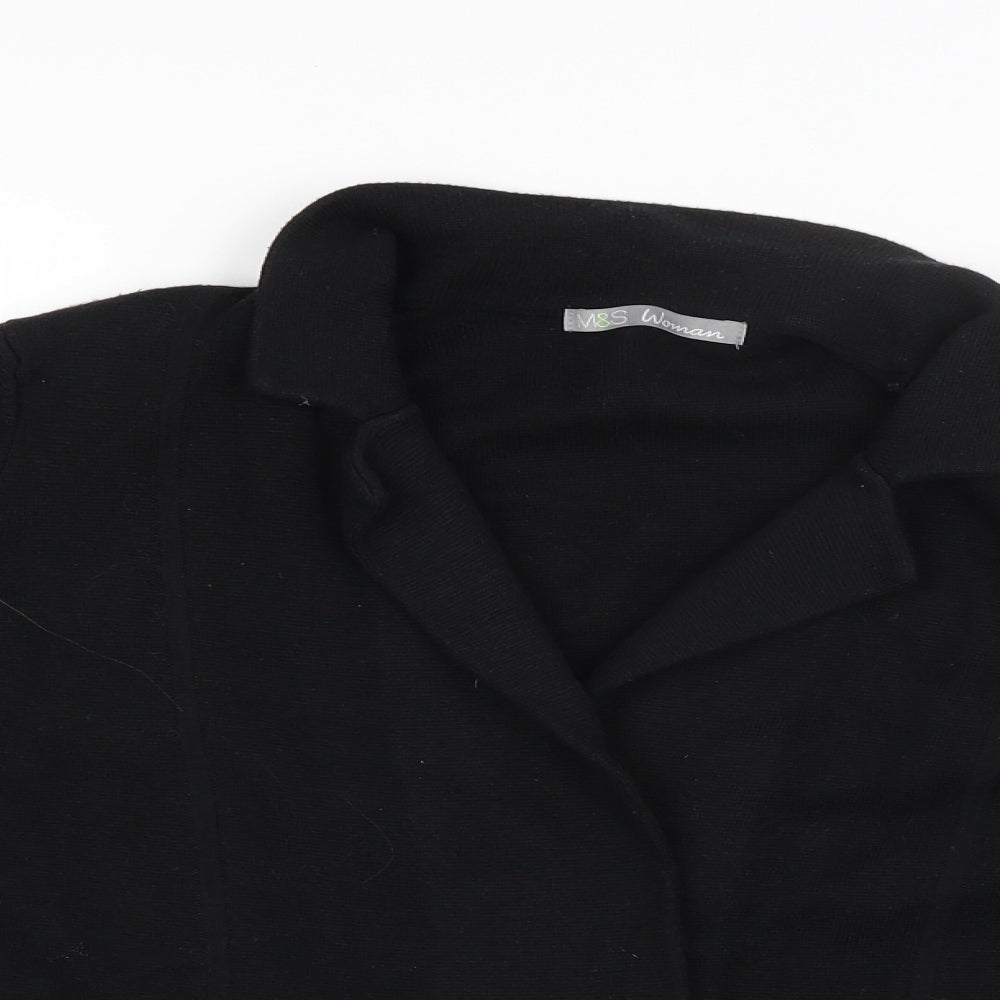M&S Womens Black   Cardigan Jumper Size 10