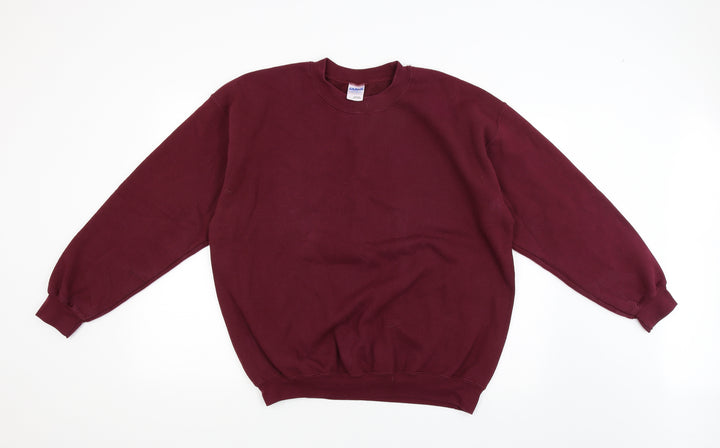 Gildan Mens Red Pullover Jumper Size L