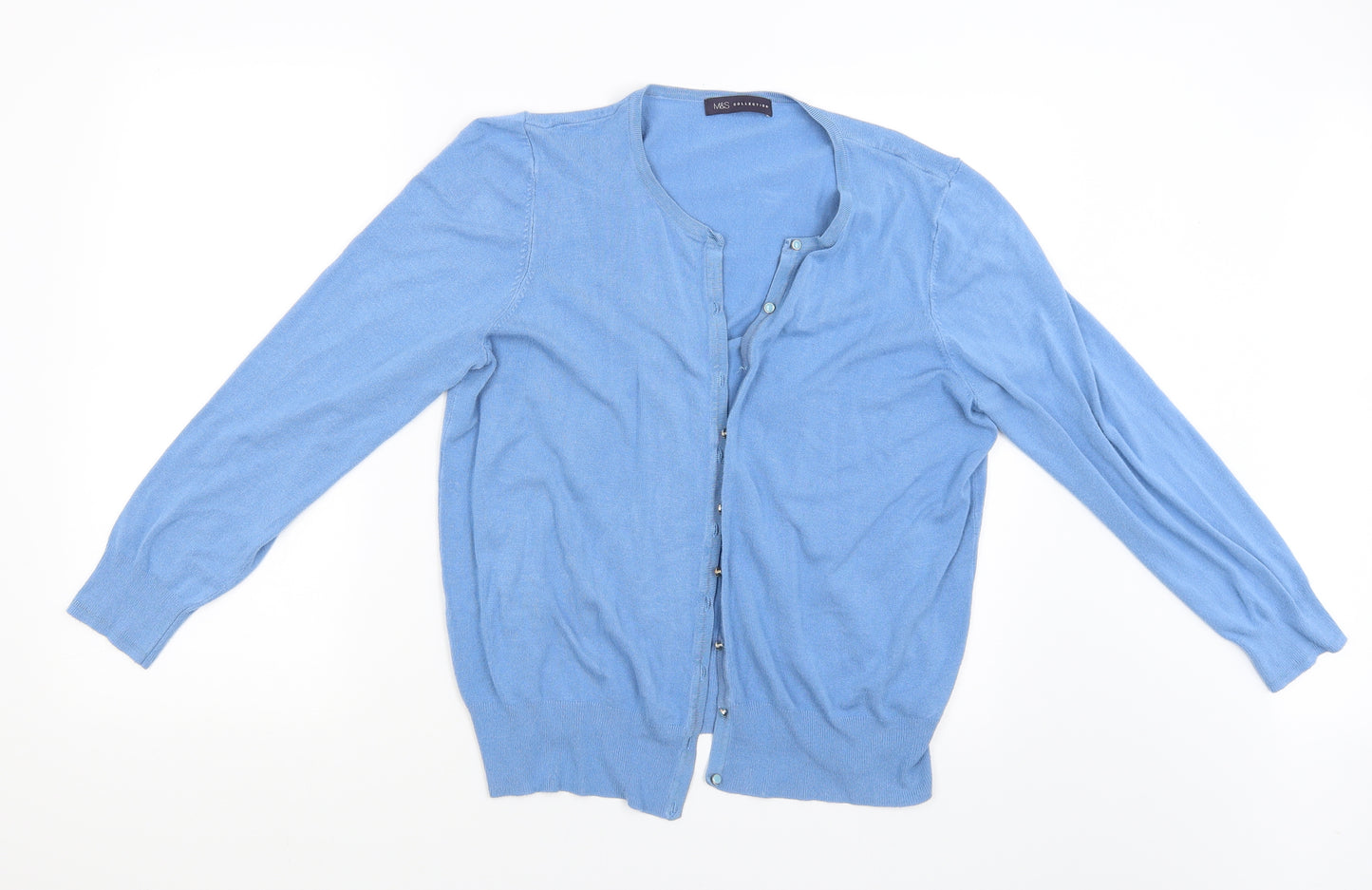 M&S Womens Blue   Cardigan Jumper Size 20