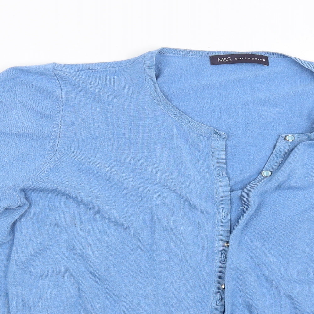 M&S Womens Blue   Cardigan Jumper Size 20