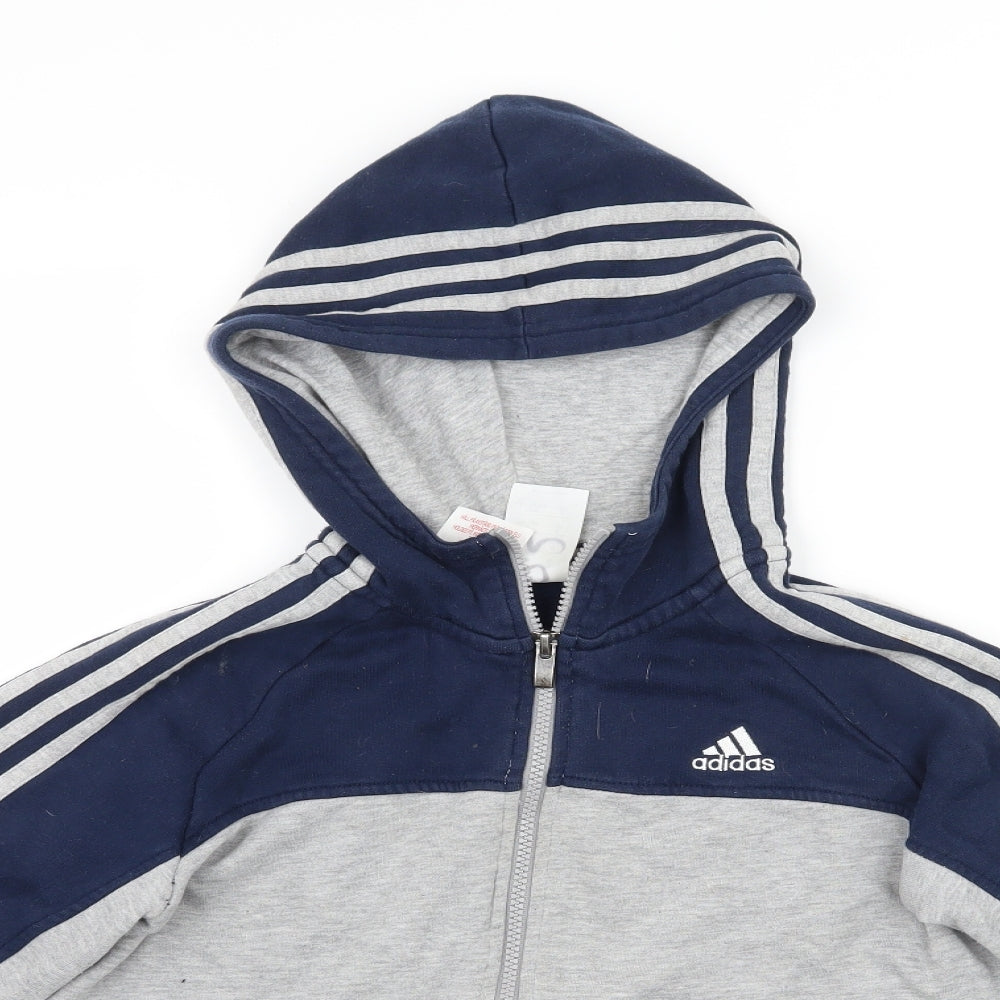 Addidas Boys Grey   Full Zip Hoodie Size 11-12 Years