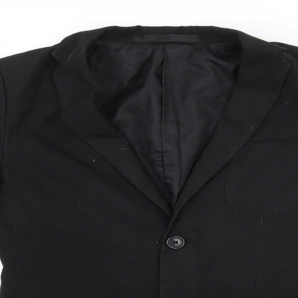 M&S Boys Black   Jacket Blazer Size 12 Years