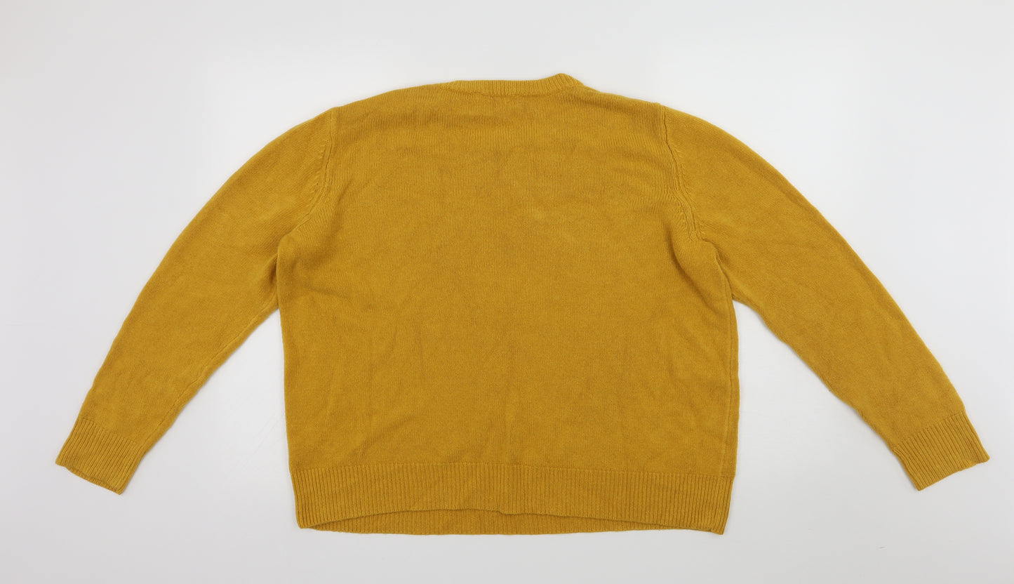 Love knitwear Womens Yellow   Pullover Jumper Size 20