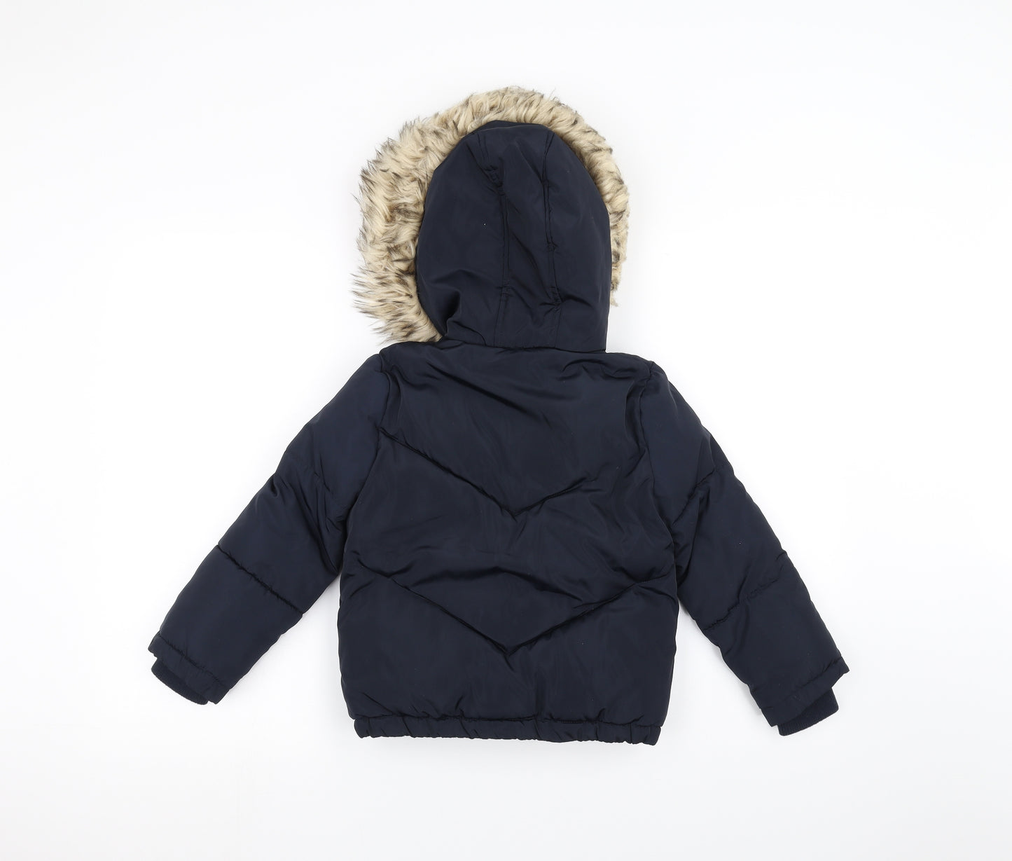 F&F Girls Blue   Parka Coat Size 5-6 Years