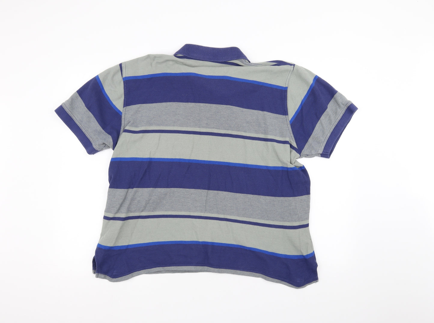 Daxon Mens Grey Striped   Polo Size XL