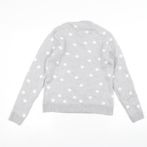 New Look Womens Grey  Knit Pullover Jumper Size 8  - Bear
