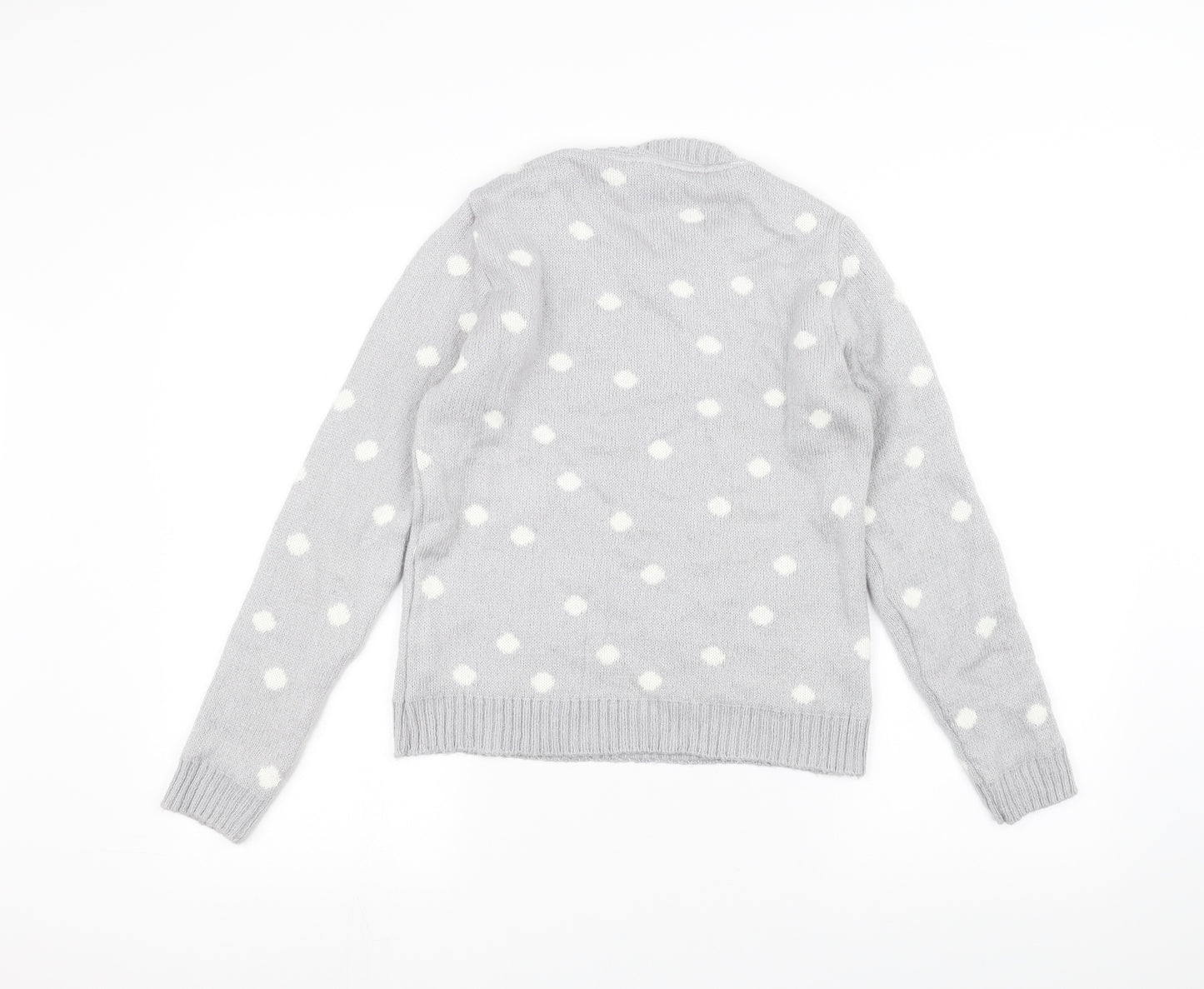 New Look Womens Grey  Knit Pullover Jumper Size 8  - Bear