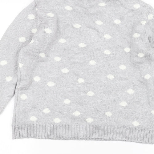 New Look Womens Grey  Knit Pullover Jumper Size 8  - Bear