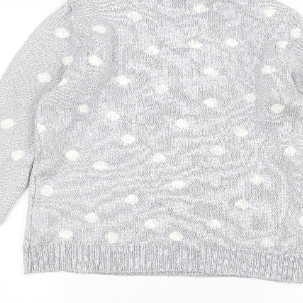 New Look Womens Grey  Knit Pullover Jumper Size 8  - Bear