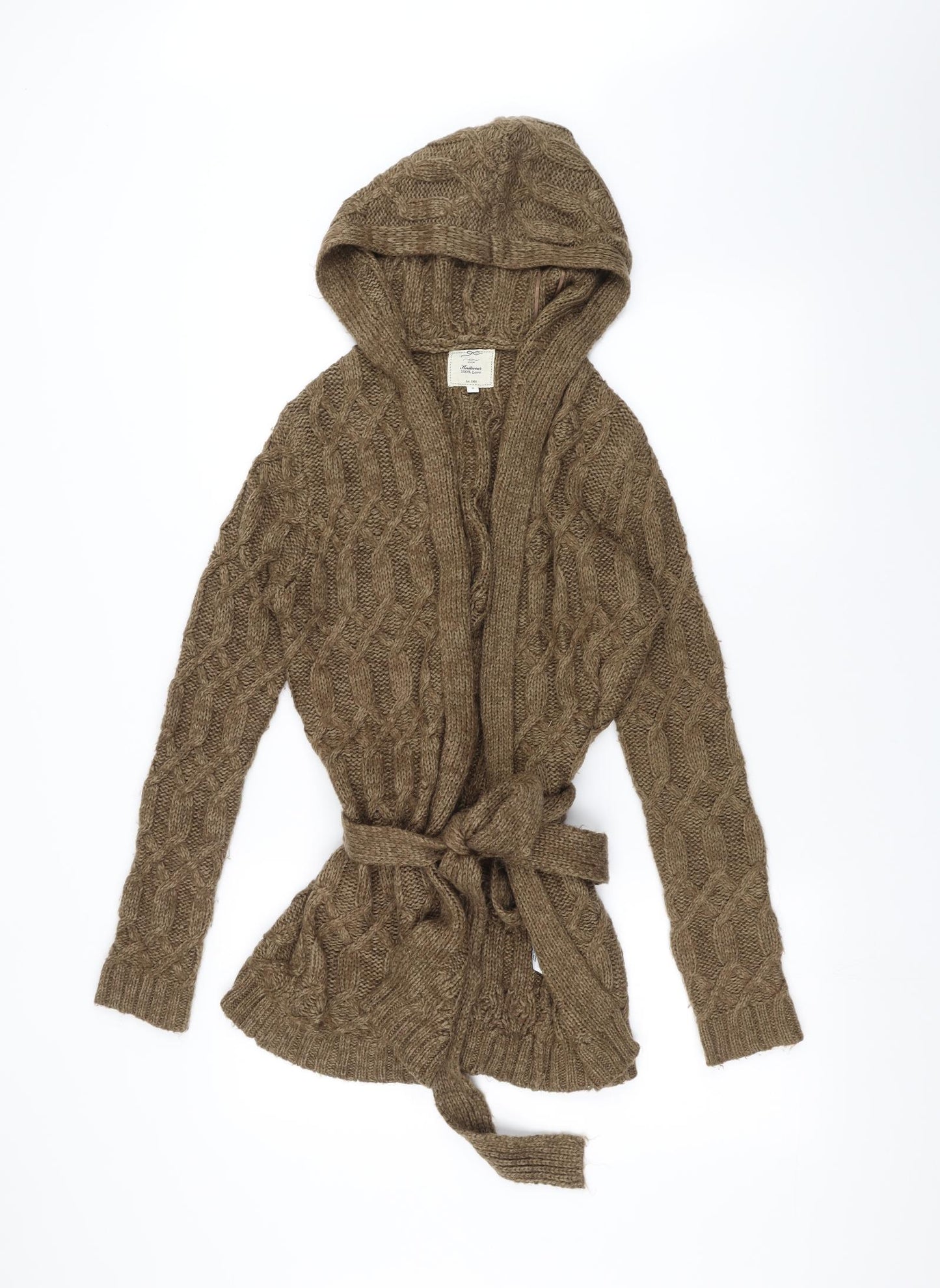 New Look Womens Brown  Knit Jacket Coatigan Size 8