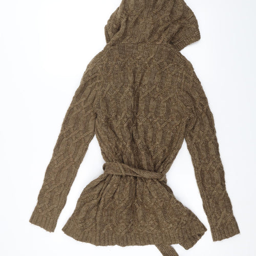 New Look Womens Brown  Knit Jacket Coatigan Size 8