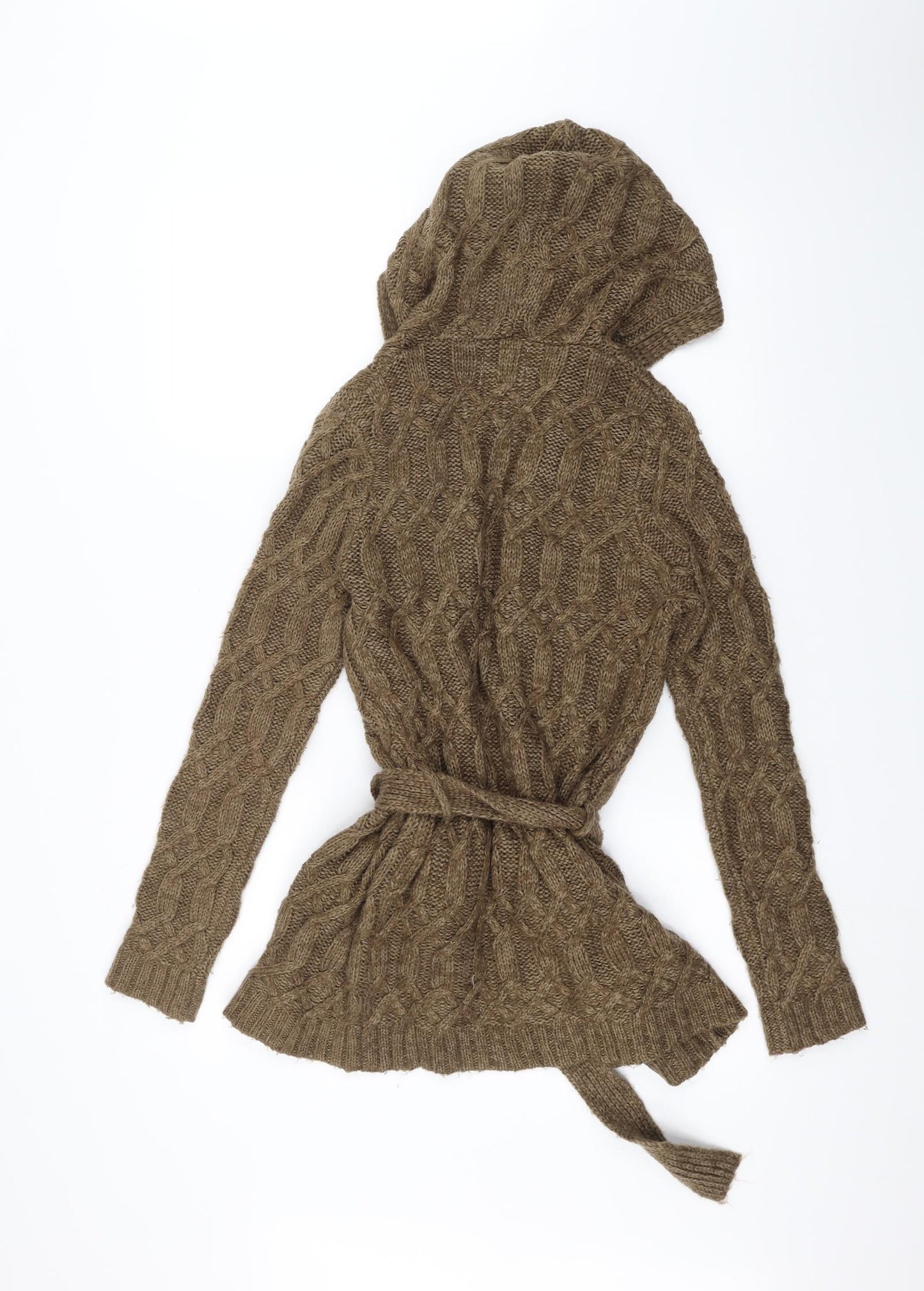 New Look Womens Brown  Knit Jacket Coatigan Size 8