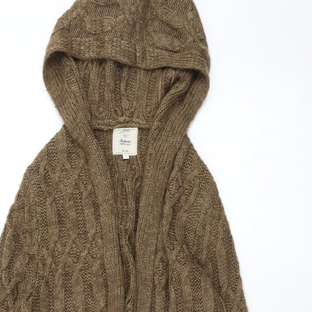 New Look Womens Brown  Knit Jacket Coatigan Size 8