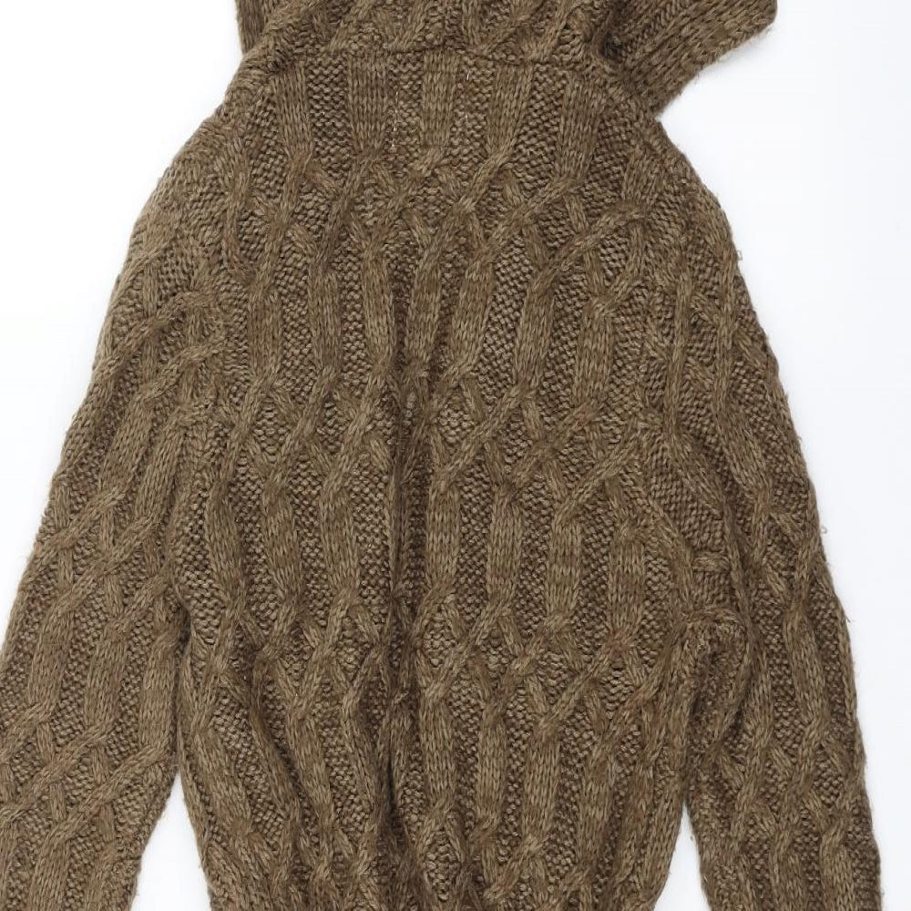 New Look Womens Brown  Knit Jacket Coatigan Size 8