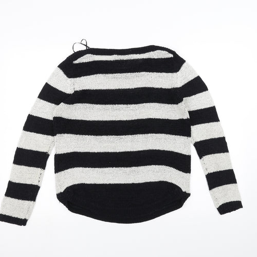 Wallis Womens White Striped Knit Pullover Jumper Size S