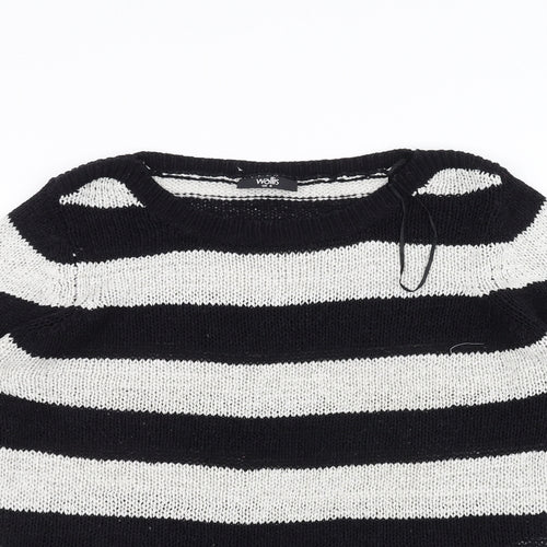 Wallis Womens White Striped Knit Pullover Jumper Size S