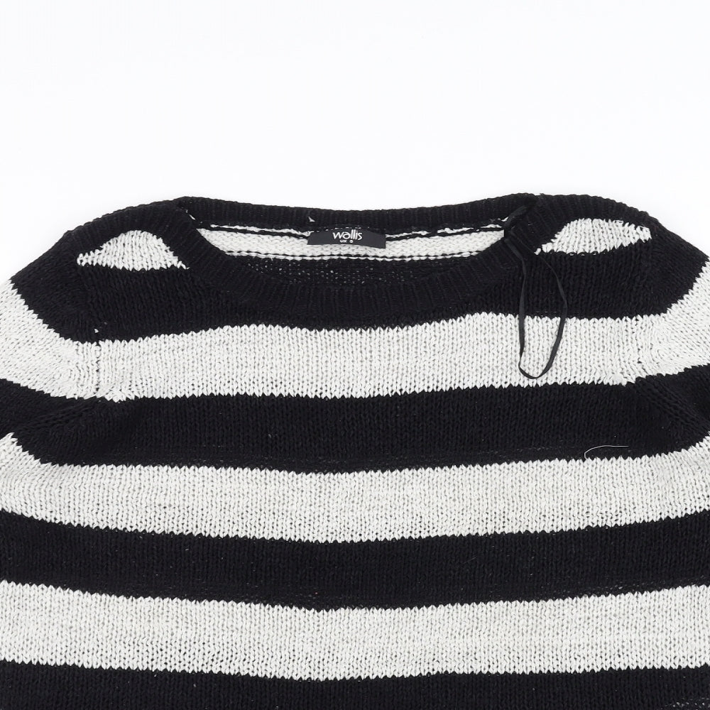 Wallis Womens White Striped Knit Pullover Jumper Size S