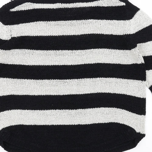 Wallis Womens White Striped Knit Pullover Jumper Size S