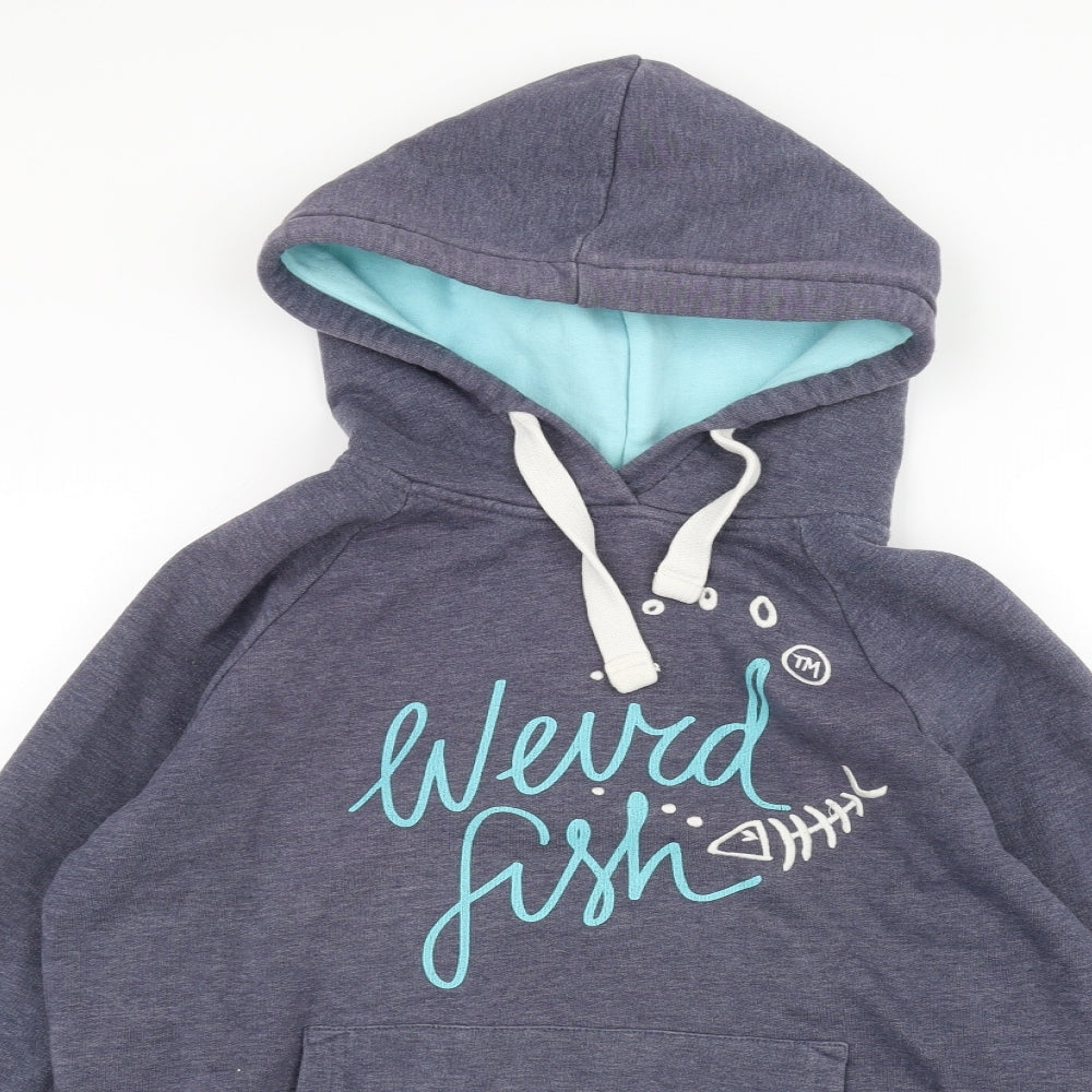 Weird Fish Womens Blue   Pullover Hoodie Size 12